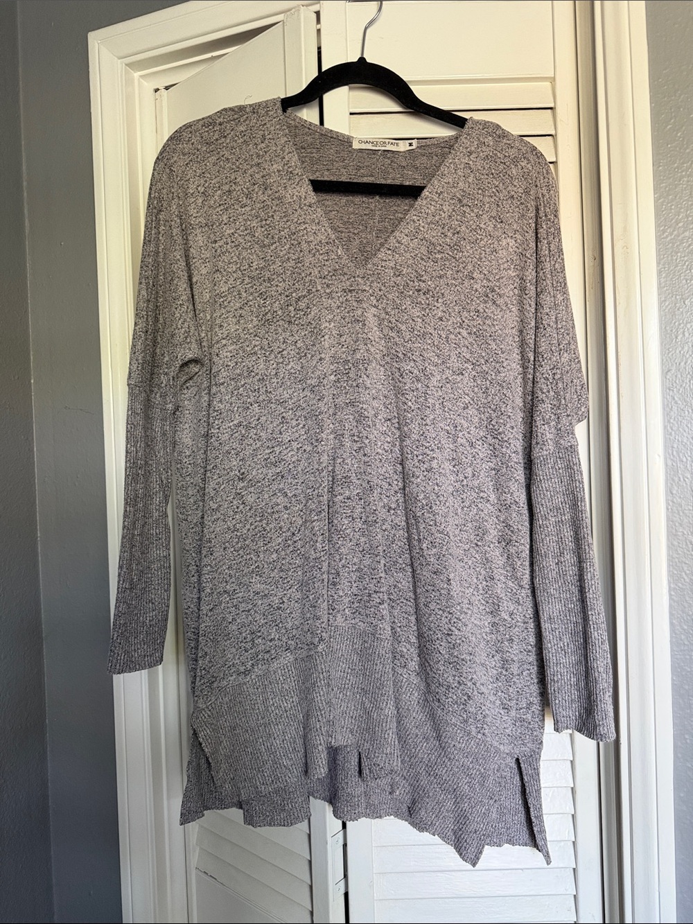 Chance or Fate Heather Grey Knit Top